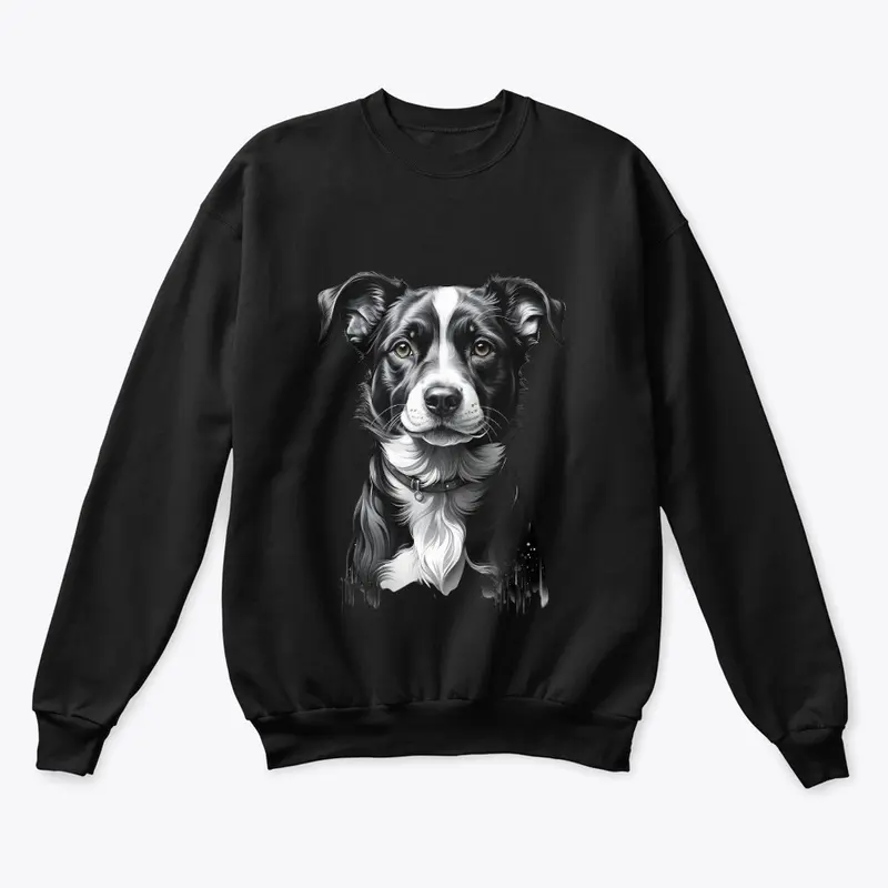 Black & White 001 | Dog Art | T-Shirt